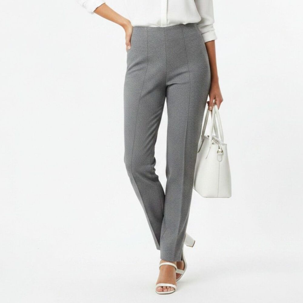 Lauren Vidal Gray Side Zip Trousers Pants 4